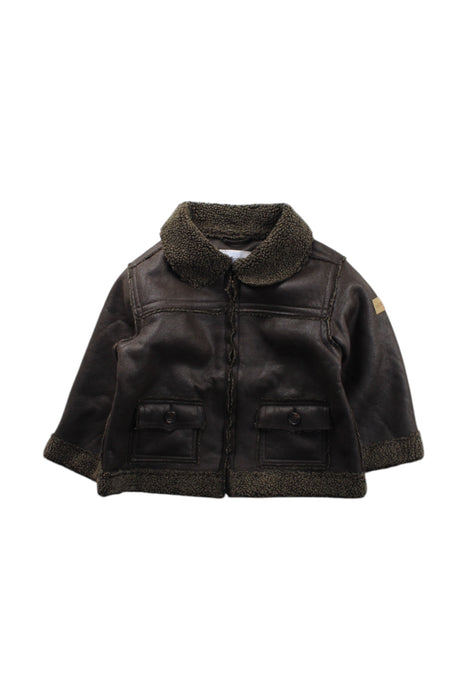 A Brown Coats from Jacadi in size 18-24M for boy. (Front View)