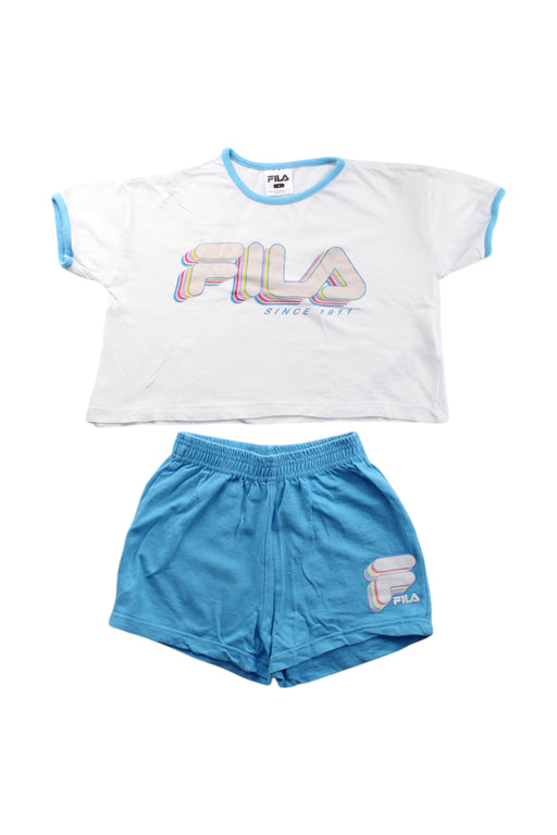 A White Shorts Sets from Fila in size 4T for neutral. (Front View)