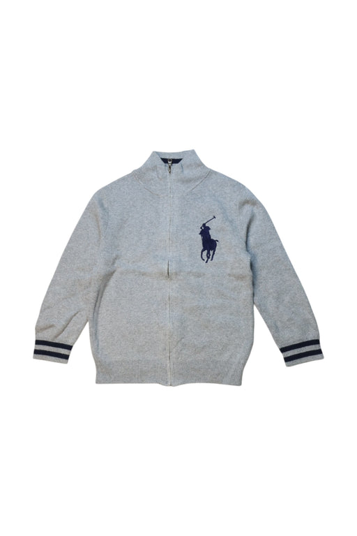 A Grey Zippered Sweatshirts from Polo Ralph Lauren in size 4T for neutral. (Front View)