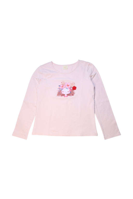 A Pink Long Sleeve Tops from Momonittu in size 12Y for girl. (Front View)