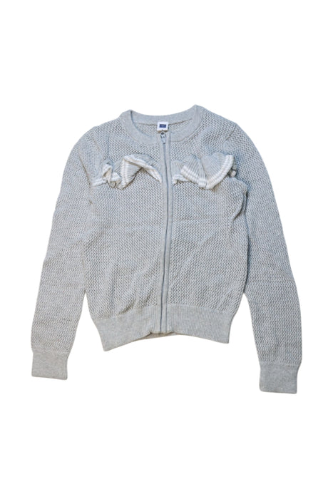 A Grey Cardigans from Janie & Jack in size 6T for girl. (Front View)