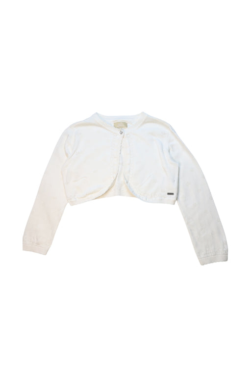 A White Cardigans from Chickeeduck in size 7Y for girl. (Front View)