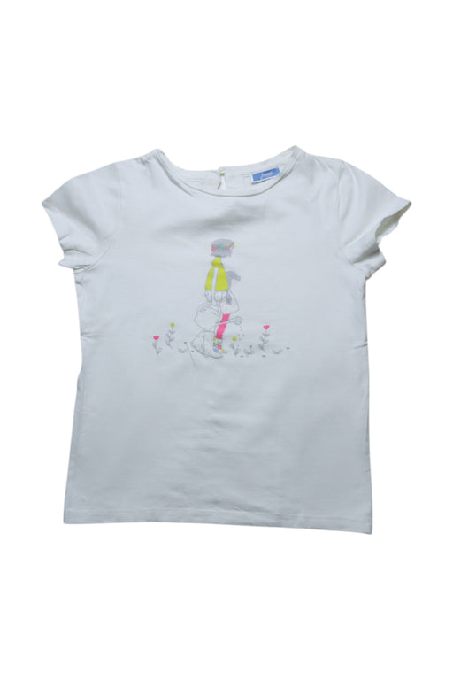 A White Short Sleeve T Shirts from Jacadi in size 6T for girl. (Front View)