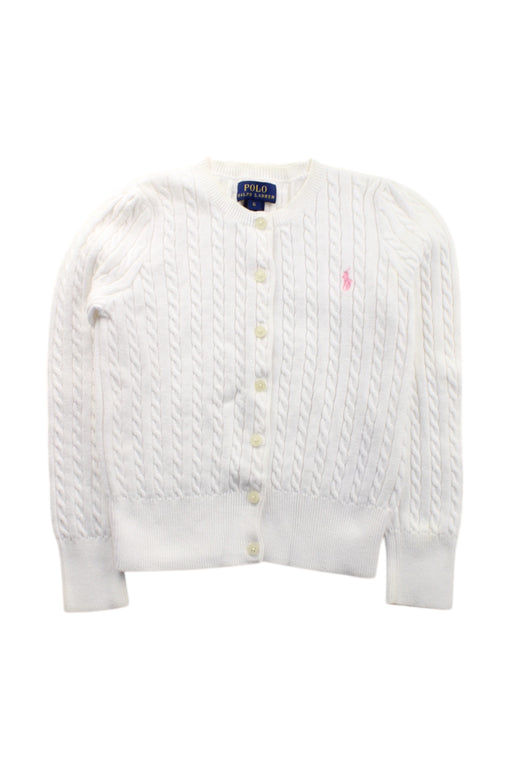 A White Cardigans from Polo Ralph Lauren in size 6T for girl. (Front View)