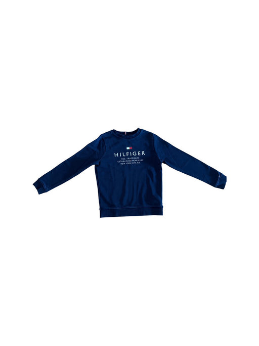 A Navy Crewneck Sweatshirts from Tommy Hilfiger in size 12Y for boy. (Front View)