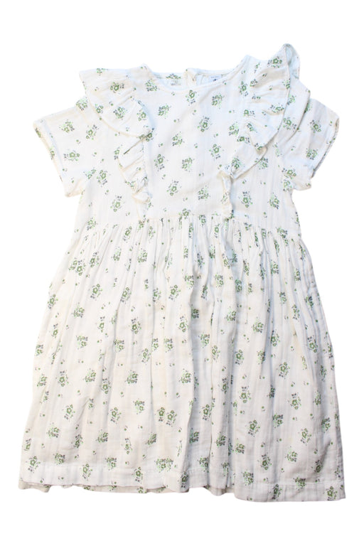 A White Short Sleeve Dresses from Petit Bateau in size 10Y for girl. (Front View)