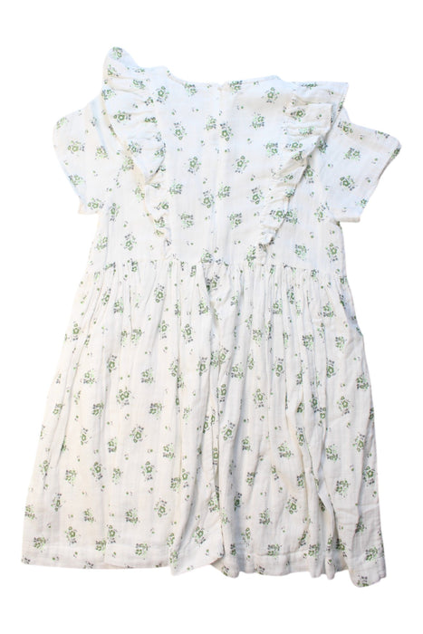 A White Short Sleeve Dresses from Petit Bateau in size 10Y for girl. (Back View)