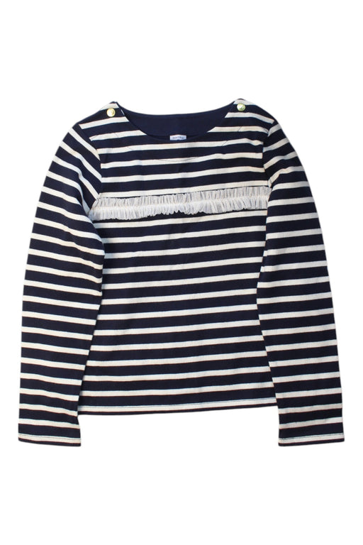 A Navy Long Sleeve Tops from Petit Bateau in size 8Y for girl. (Front View)