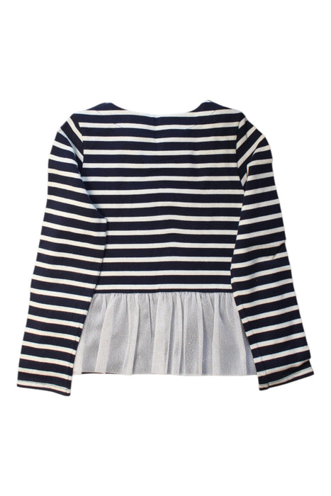 A Navy Long Sleeve Tops from Petit Bateau in size 8Y for girl. (Back View)