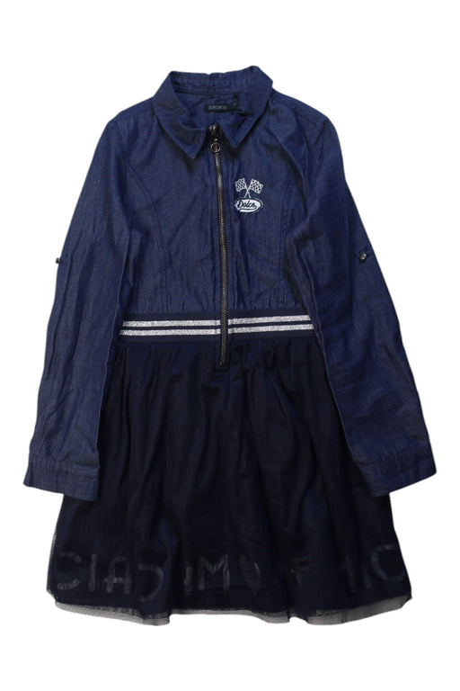 A Navy Long Sleeve Dresses from IKKS in size 8Y for girl. (Front View)