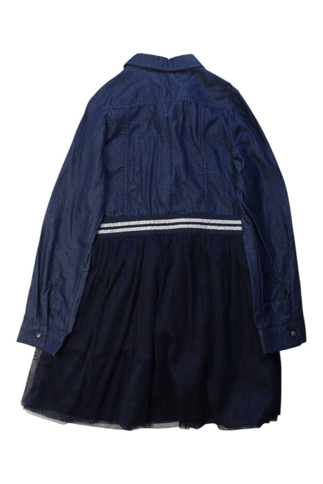 A Navy Long Sleeve Dresses from IKKS in size 8Y for girl. (Back View)