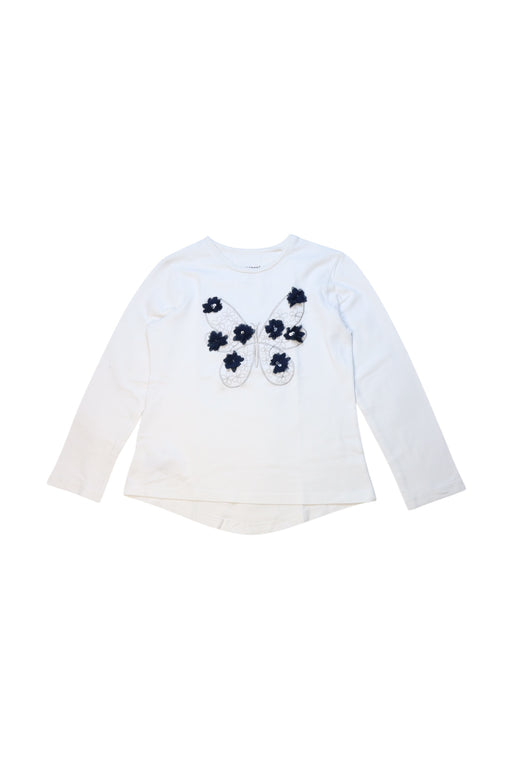 A White Long Sleeve Tops from Mayoral in size 6T for girl. (Front View)