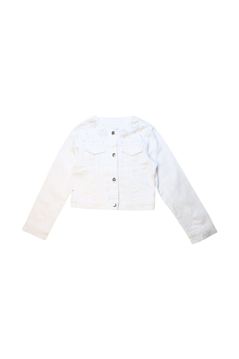 A White Lightweight Jackets from Mayoral in size 7Y for girl. (Front View)