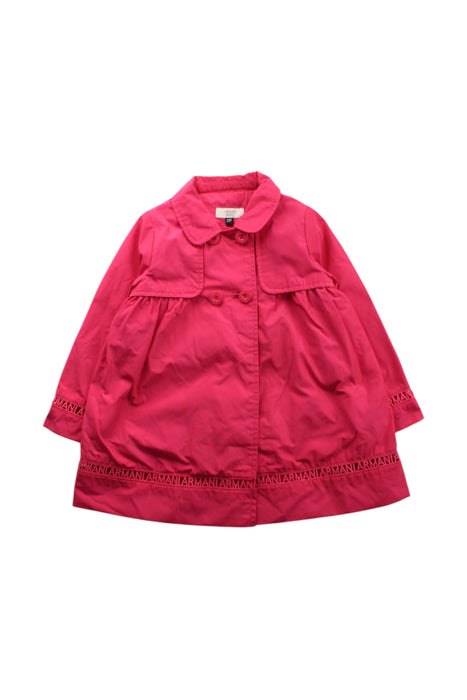 A Pink Coats from Armani in size 2T for girl. (Front View)