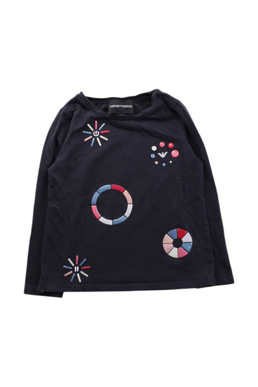 A Navy Long Sleeve Tops from Armani in size 4T for neutral. (Front View)
