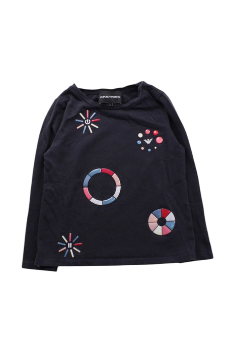 A Navy Long Sleeve Tops from Armani in size 4T for neutral. (Front View)