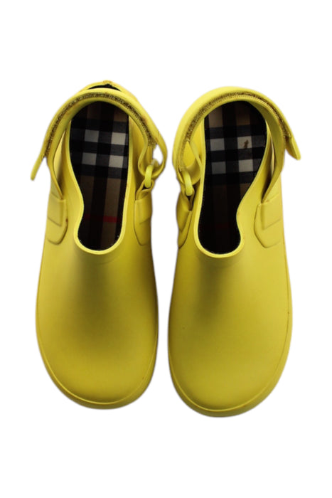 A Yellow Slip Ons from Burberry in size 4T for neutral. (Back View)