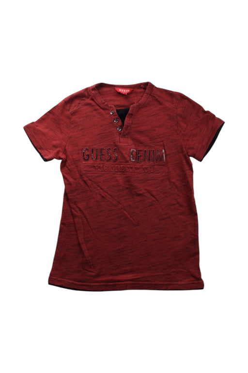 A Burgundy Short Sleeve T Shirts from Guess in size 8Y for boy. (Front View)
