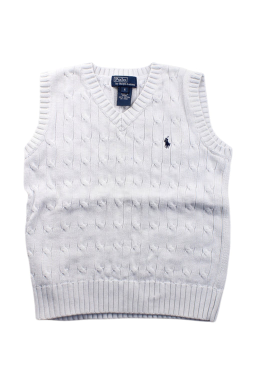 A White Dress Up Vests from Polo Ralph Lauren in size 6T for boy. (Front View)