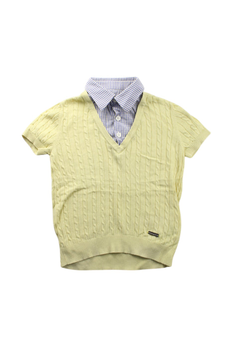A Yellow Short Sleeve Shirts from Nicholas & Bears in size 4T for boy. (Front View)