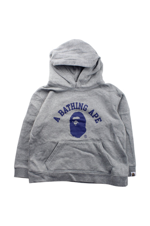 A Grey Hooded Sweatshirts from BAPE KIDS in size 6T for neutral. (Front View)