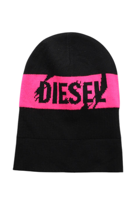 A Black Beanies from Diesel in size O/S for neutral. (Front View)