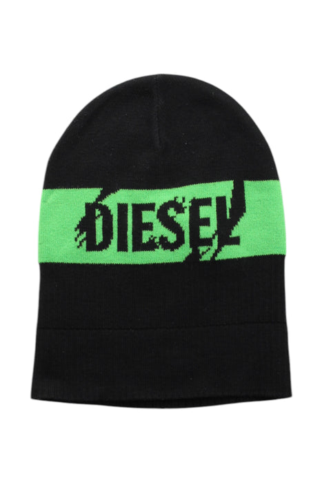 A Black Beanies from Diesel in size O/S for neutral. (Front View)