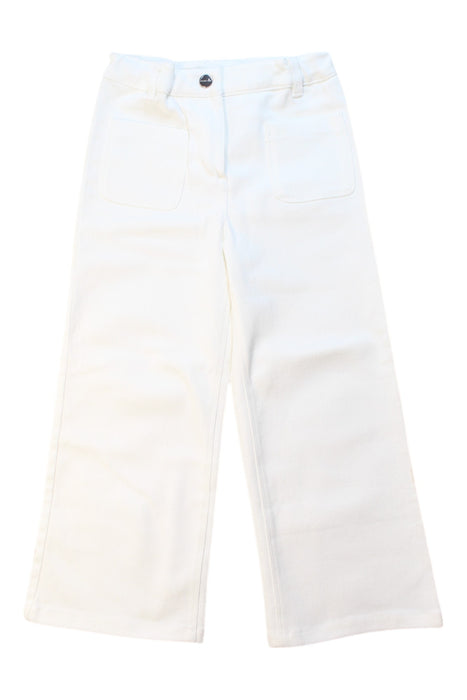 A White Casual Pants from Jacadi in size 4T for girl. (Front View)