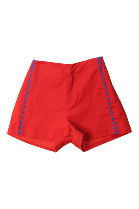 A Red Shorts from Jacadi in size 6T for girl. (Front View)