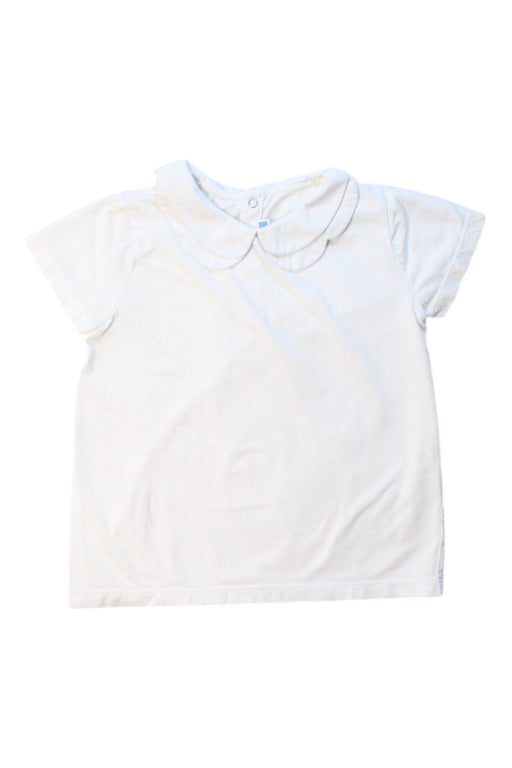 A White Short Sleeve Tops from Jacadi in size 6T for girl. (Front View)