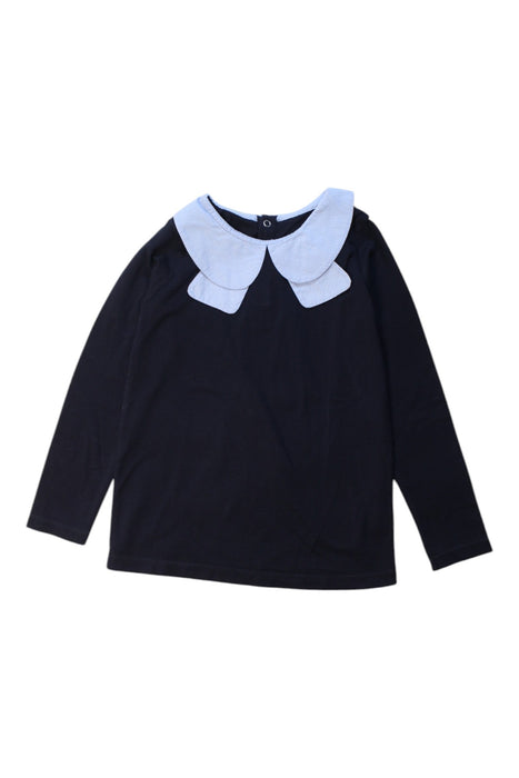 A Black Long Sleeve Tops from Jacadi in size 6T for girl. (Front View)