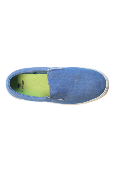 A Blue Slip Ons from Crewcuts in size 11Y for neutral. (Front View)