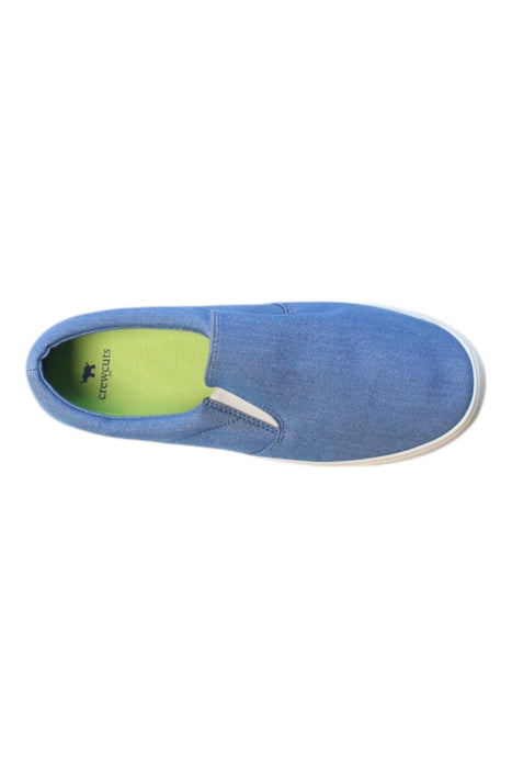 A Blue Slip Ons from Crewcuts in size 12Y for neutral. (Front View)