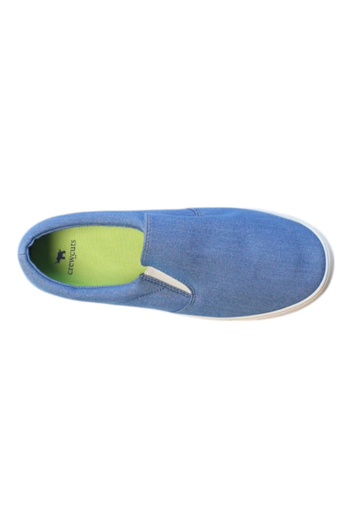 A Blue Slip Ons from Crewcuts in size 12Y for neutral. (Front View)