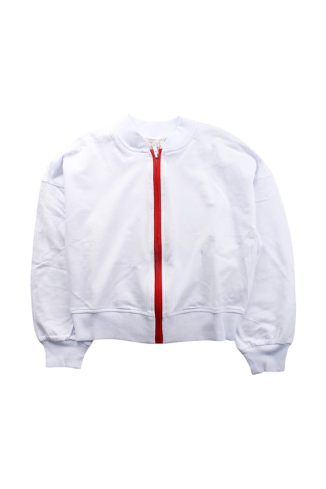 A White Zippered Sweatshirts from Monnalisa in size 9Y for girl. (Front View)