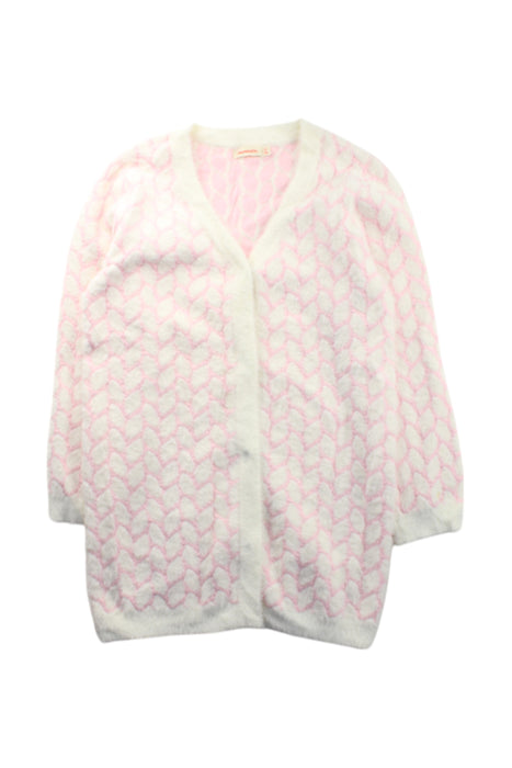 A Pink Cardigans from Momonittu in size 10Y for girl. (Front View)