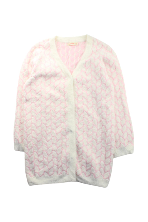 A Pink Cardigans from Momonittu in size 10Y for girl. (Front View)