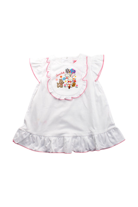 A White Short Sleeve Dresses from Miki House in size 5T for girl. (Front View)