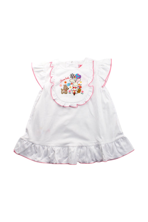 A White Short Sleeve Dresses from Miki House in size 5T for girl. (Front View)