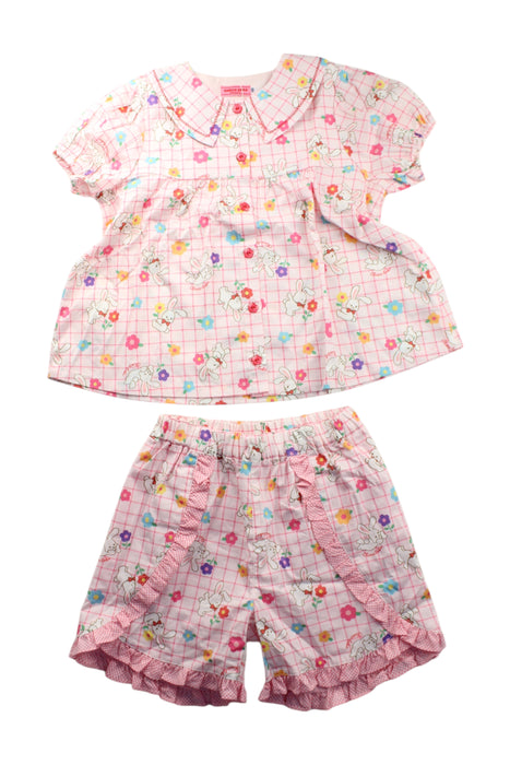 A Multicolour Shorts Sets from Miki House in size 7Y for girl. (Front View)