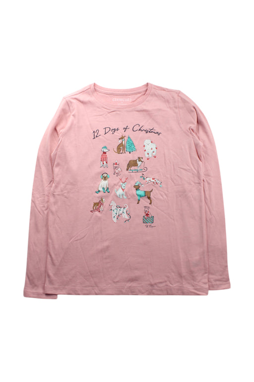 A Pink Long Sleeve T Shirts from Crewcuts in size 10Y for girl. (Front View)