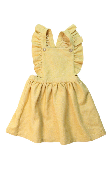 A Yellow Overall Dresses from Confiture in size 3T for girl. (Front View)