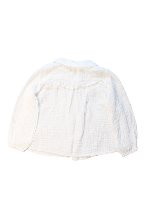 A White Long Sleeve Shirts from Nanos in size 2T for girl. (Back View)