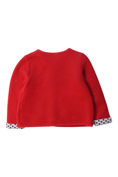 A Red Cardigans from Petit Bateau in size 2T for girl. (Back View)