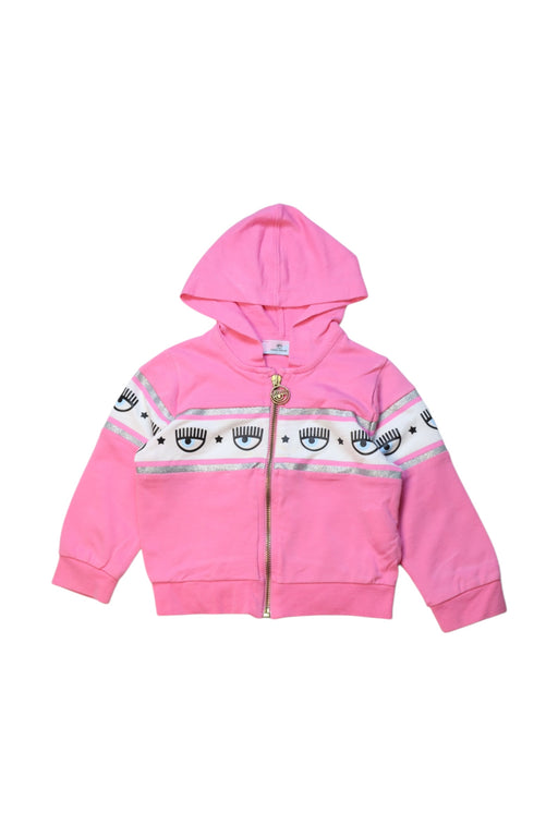 A Pink Zippered Sweatshirts from Chiara Ferragni in size 6-12M for girl. (Front View)