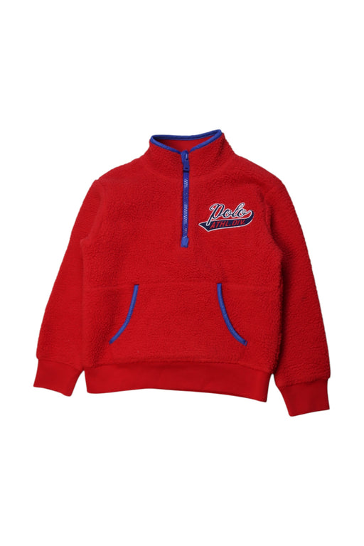 A Red Zippered Sweatshirts from Polo Ralph Lauren in size 5T for neutral. (Front View)