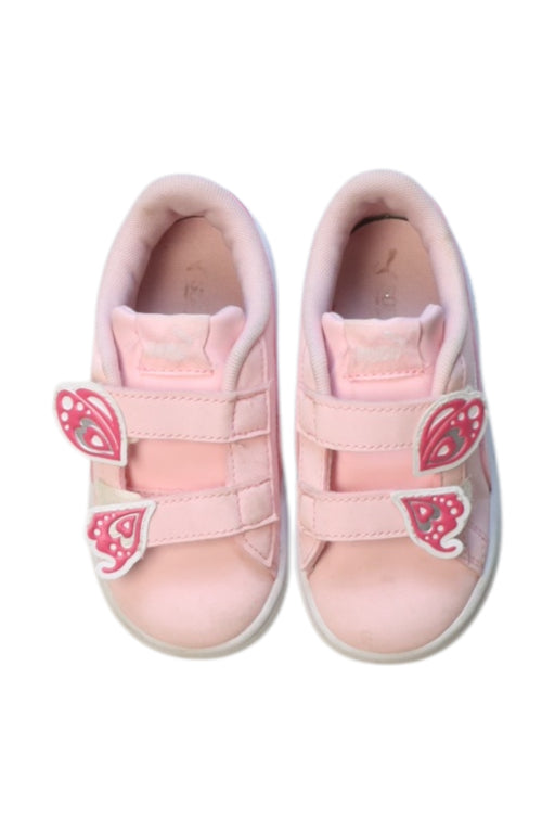 A Pink Sneakers from Puma in size 3T for girl. (Front View)