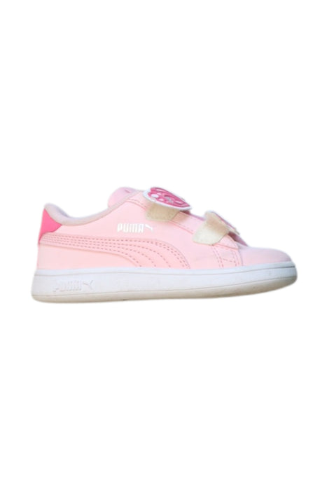 A Pink Sneakers from Puma in size 3T for girl. (Back View)