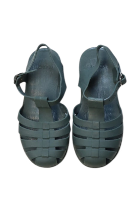 A Green Sandals from Liewood in size 6T for neutral. (Front View)