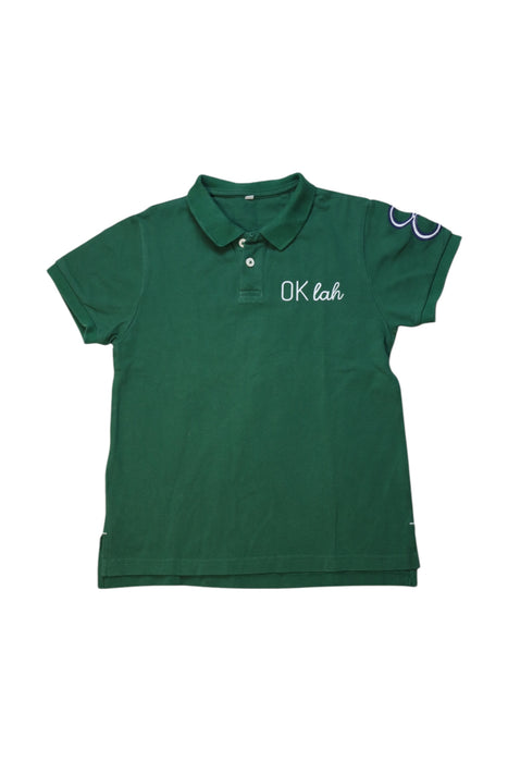 A Green Short Sleeve Polos from Excuse My French in size 8Y for neutral. (Front View)